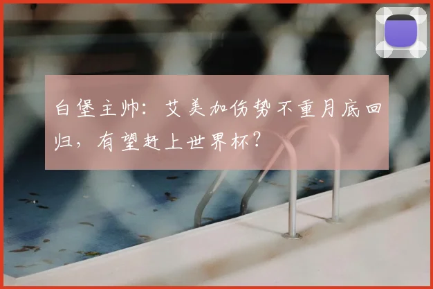 白堡主帅：艾美加伤势不重月底回归，有望赶上世界杯？